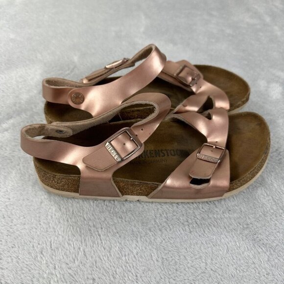 Birkenstock Rio AS Kids Electric Metallic Pink Girls Size 37 EU - Picture 1 of 10